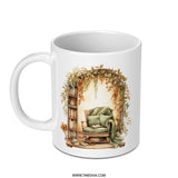 Cozy Reading Nook Mug, Book Lover Gift, Autumn Leaves Coffee Mug, Literary Mug, Home Decor Mug, Gift for Reader, Relaxing Mug, Bookworm Mug - Tawshia