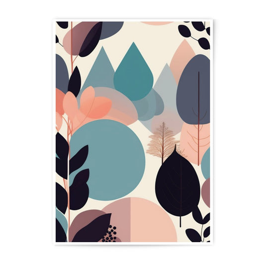 Abstract Forest Photographic Print, Modern Art Print, Geometric Shapes Art, Nature Inspired Wall Decor, Home Decor - Tawshia