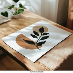 Minimalist Leaf Photographic Print, Abstract Botanical Wall Art, Modern Boho Decor, Nature Inspired Home Decor, Photographic Print - Tawshia