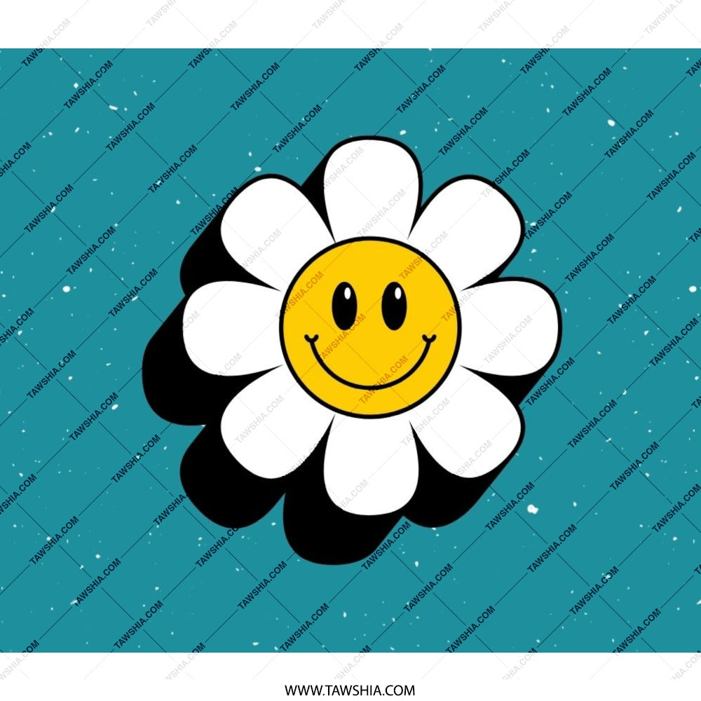 Daisy Backpack, Smiley Face Backpack, Retro Floral Backpack, Flower Power Backpack, Cute Backpack for Girls, Trendy Backpack for School - Tawshia