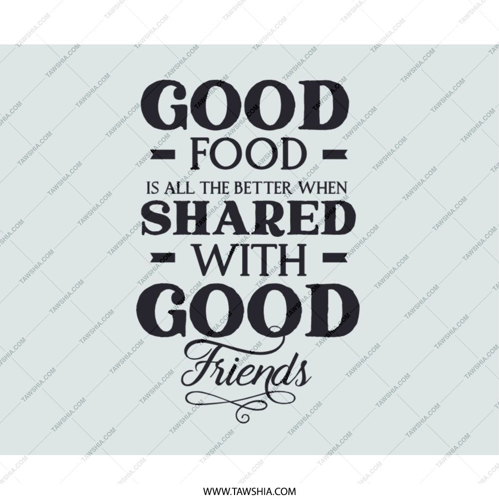 Good Food Good Friends Mouse Pad, Kitchen Decor, Office Gift, Sharing Food, Foodie Gift, Desk Accessory, Friend Gift, Positive Quote - Tawshia