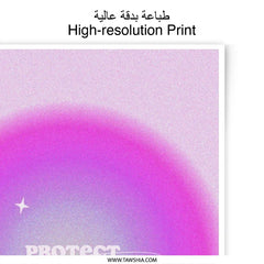 Protect Your Energy Photographic Print, Aura Art Print, Spiritual Wall Art, Positive Affirmation Print, Celestial Home Decor - Tawshia