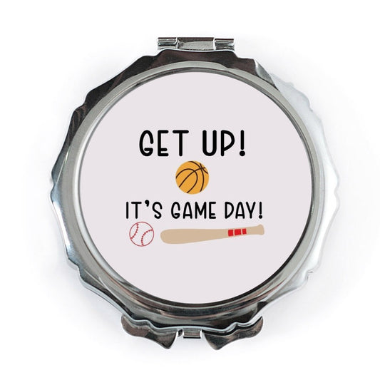 Game Day Pocket Mirror, Get Up Pocket Mirror, Basketball Baseball Compact Mirror, Sports Fan Gift, Gift for Athlete, Makeup Mirror - Tawshia