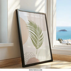 Minimalist Palm Wall Art, Abstract Leaf Print, Botanical Wall Decor, Modern Art Print, Tropical Wall Art, Home Decor - Tawshia