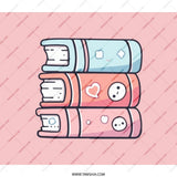Cute Books Backpack, Kawaii School Bag, Pastel Backpack, Book Lover Gift, Student Backpack, Library Backpack, Reading Backpack - Tawshia