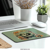 Green Armchair Mouse Pad, Fall Home Decor, Pumpkin Art Desk Mat, Cozy Library Mousepad, Aesthetic Desk Accessories, Book Lover Gift - Tawshia