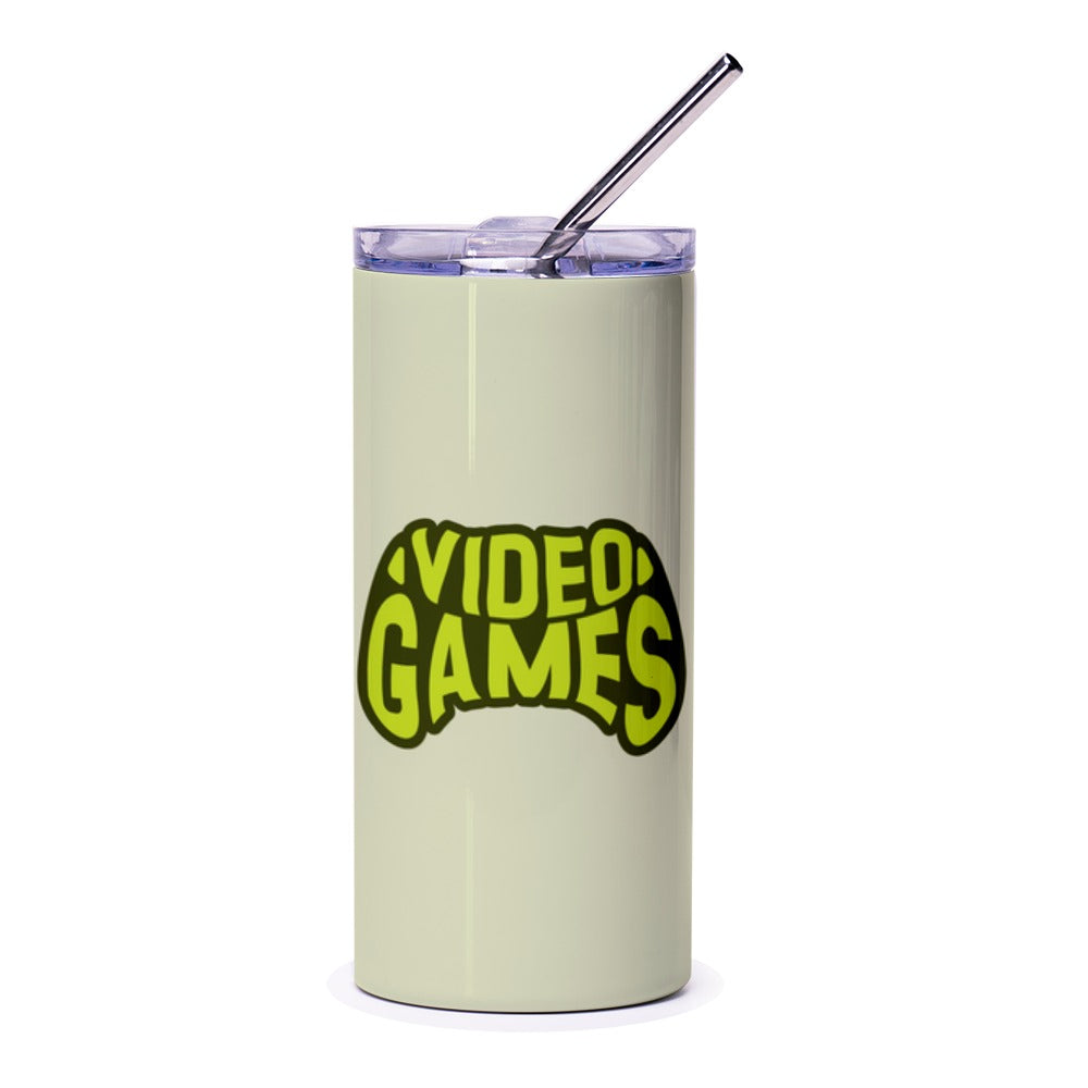 Video Games Tumbler, Gamer Gift Idea, Console Controller Art, Gifts for Gamers, Cool Design Drinkware, Unique Tumbler for Geeks - Tawshia