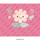 Cute Flower Mouse Pad, Smiling Floral Art, Pink Hearts, Whimsical Desk Decor, Kawaii Mousepad, Office Accessories, Computer Gift - Tawshia