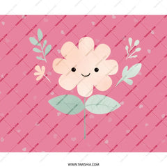 Cute Flower Mouse Pad, Smiling Floral Art, Pink Hearts, Whimsical Desk Decor, Kawaii Mousepad, Office Accessories, Computer Gift - Tawshia