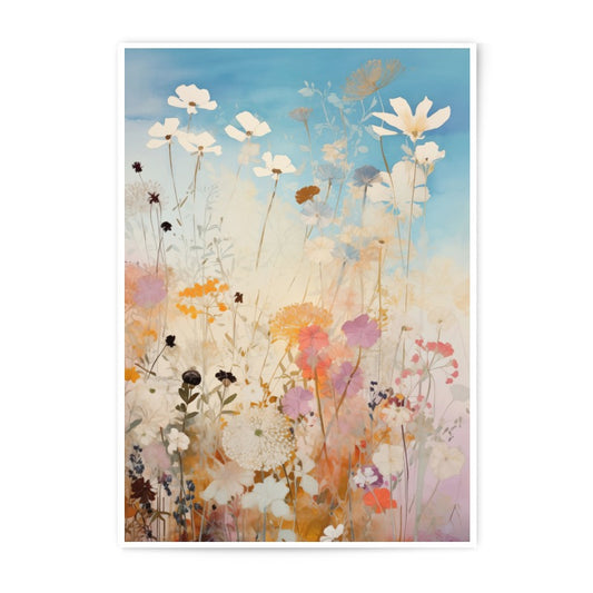 Floral Photographic Print, Watercolor Flower Art, Pastel Flower Poster, Garden Photography, Botanical Print, Colorful Flower Wall Decor - Tawshia