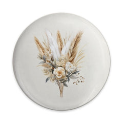 Boho Floral Pinback Button, Wheat and Rose Bouquet Button, Neutral Tone Button, Decorative Pin Button, Flower Arrangement Button - Tawshia
