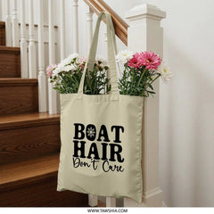Boat Hair Don't Care Tote Bag, Nautical Tote, Beach Bag, Boating Gift, Funny Tote Bag, Weekend Bag, Gift for Boaters, Everyday Tote Bag - Tawshia
