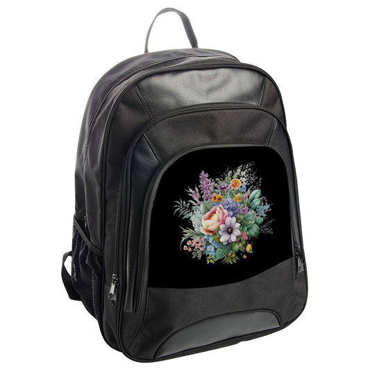 Floral Bouquet Backpack, Elegant Flowers Backpack, Stylish Everyday Backpack, Beautiful Botanical Design Backpack - Tawshia