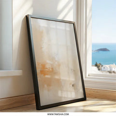 Abstract Wall Art Print, Neutral Tones Painting, Modern Art Decor, Beige and Orange Abstract, Contemporary Artwork, Framed Wall Art - Tawshia