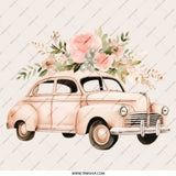 Vintage Car Pinback Button, Floral Car Button, Unique Car Badge, Car Lover Gift, Cute Retro Pin, Collectible Pinback Buttons - Tawshia