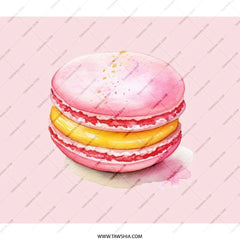 Macaron Backpack, Pink Watercolor Art, Sweet Treat School Bag, Cute Foodie Gift, Stylish Bookbag, Travel Backpack, Everyday Backpack - Tawshia