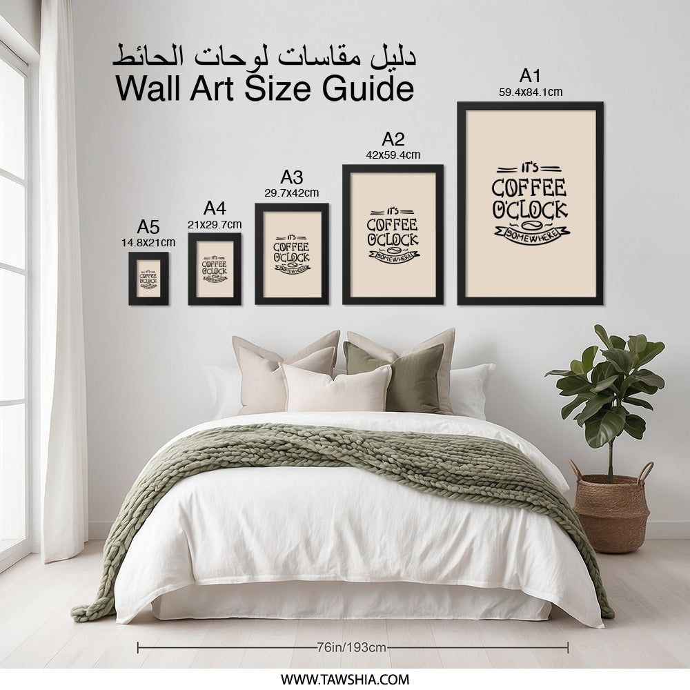 Coffee OClock Wall Art, Funny Coffee Print, Its Coffee Time Poster, Coffee Lover Gift, Kitchen Decor, Home Decor Art - Tawshia