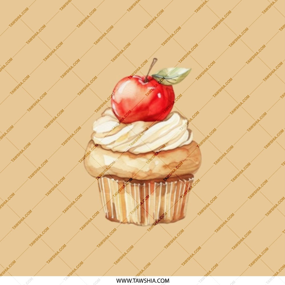Apple Cupcake Pocket Mirror, Sweet Treat Makeup Mirror, Cute Food Mirror, Unique Gift Idea, Baking Lover Accessory, Cosmetic Mirror - Tawshia