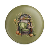 Autumn Reading Nook Pinback Button, Fall Decor Gift, Cozy Chair Badge, Pumpkin Lover Pin, Bookish Accessory, Thanksgiving Style Button - Tawshia