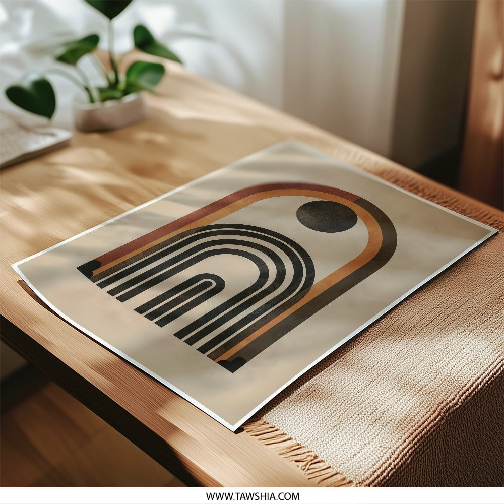 Modern Arch Photographic Print, Minimalist Rainbow Wall Art, Abstract Arches Photo, Boho Chic Art, Contemporary Home Decor, Neutral Tones - Tawshia