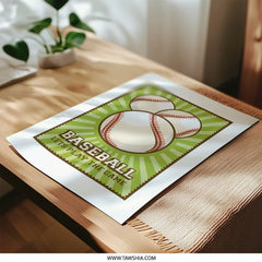 Baseball Photographic Print, Sports Art, Game Room Decor, Lets Play Ball, Baseball Lover Gift, Fan Art - Tawshia