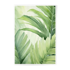 Tropical Leaves Photographic Print, Green Leaf Wall Art, Watercolor Palm Leaves, Botanical Art Print, Lush Foliage Photo, Home Decor - Tawshia