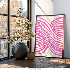 Pink Abstract Wall Art, Modern Art Print, Minimalist Decor, Contemporary Art, Geometric Art, Trendy Home Decor - Tawshia