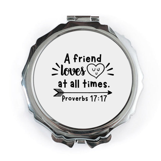 Friend Loves Pocket Mirror, Proverbs Quote, Religious Gift, Christian Mirror, Best Friend Gift, Inspiration Pocket Mirror, Cute Heart - Tawshia