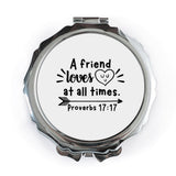 Friend Loves Pocket Mirror, Proverbs Quote, Religious Gift, Christian Mirror, Best Friend Gift, Inspiration Pocket Mirror, Cute Heart - Tawshia