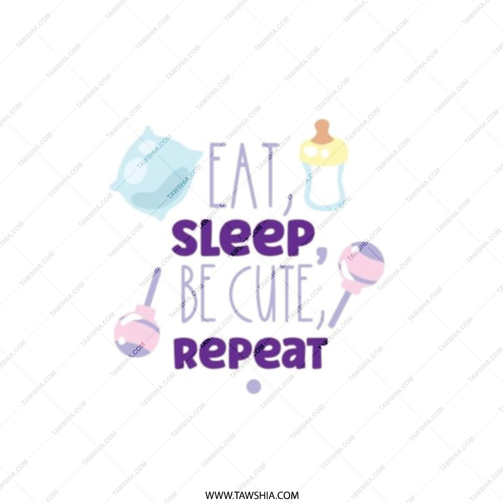 Eat Sleep Be Cute Pocket Mirror, Funny Baby Saying Gift, New Mom Present, Infant Shower Favor, Unique Keepsake Pocket Mirror - Tawshia