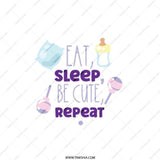 Eat Sleep Be Cute Pocket Mirror, Funny Baby Saying Gift, New Mom Present, Infant Shower Favor, Unique Keepsake Pocket Mirror - Tawshia