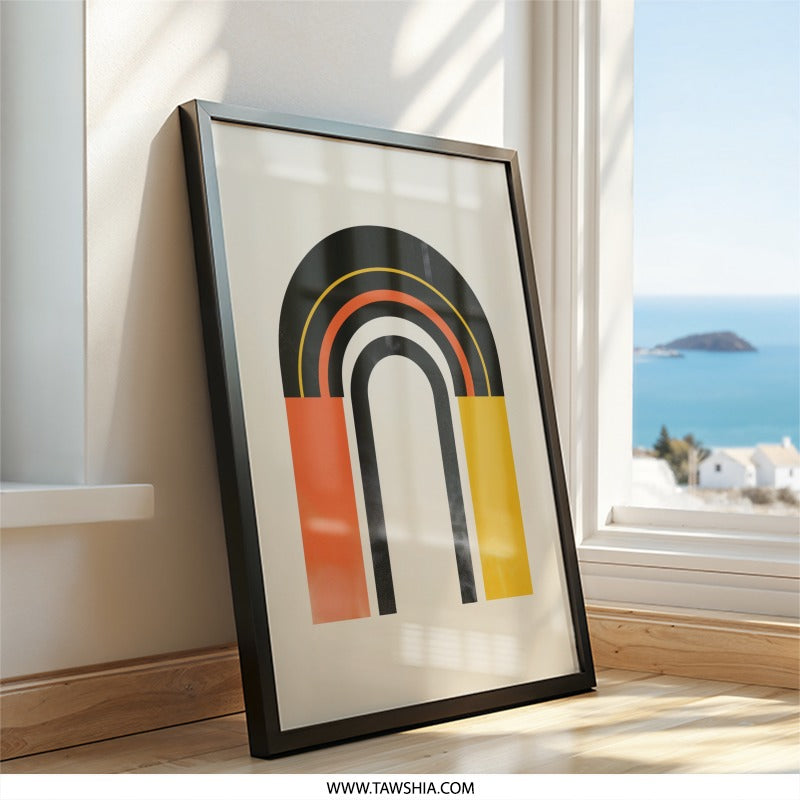 Abstract Arch Wall Art, Mid Century Modern Print, Geometric Wall Decor, Minimalist Art Poster, Contemporary Home Decor Artwork - Tawshia