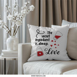 Love Ingredient Pillow, Kitchen Decor Pillow, Love Recipe Pillow, Gift for Chef Pillow, Hearts Pillow, Cute Love Pillow, Kitchen Pillow - Tawshia
