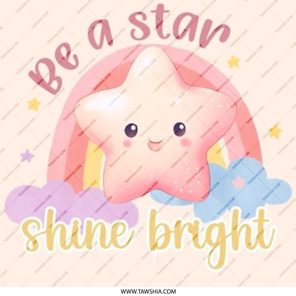 Be a Star Pinback Button, Shine Bright, Cute Star, Rainbow, Cloud, Motivational Pin, Positive Vibes, Encouragement Gift, Best Selling - Tawshia