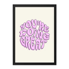 Youre Doing Great Wall Art, Inspirational Wall Decor, Positive Affirmation Print, Modern Typography Art, Motivational Quote Art - Tawshia