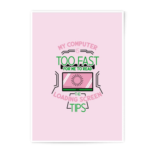 Funny Computer Loading Screen Photographic Prints, Gamer Wall Decor, Tech Humor Art Print, Pink Green Aesthetic, Gift for Computer Geeks - Tawshia