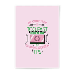 Funny Computer Loading Screen Photographic Prints, Gamer Wall Decor, Tech Humor Art Print, Pink Green Aesthetic, Gift for Computer Geeks - Tawshia