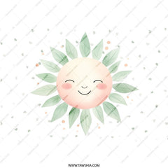 Smiling Sun Pillow, Leaf Crown Decor, Nursery Decor, Childrens Pillow, Kids Room, Baby Gift, Playroom Pillow, Whimsical Pillow - Tawshia
