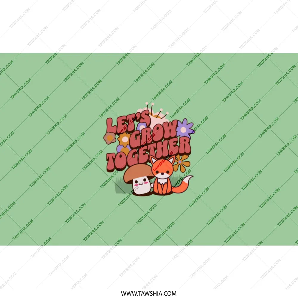 Let's Grow Together Cute Fox Mushroom Graphic product