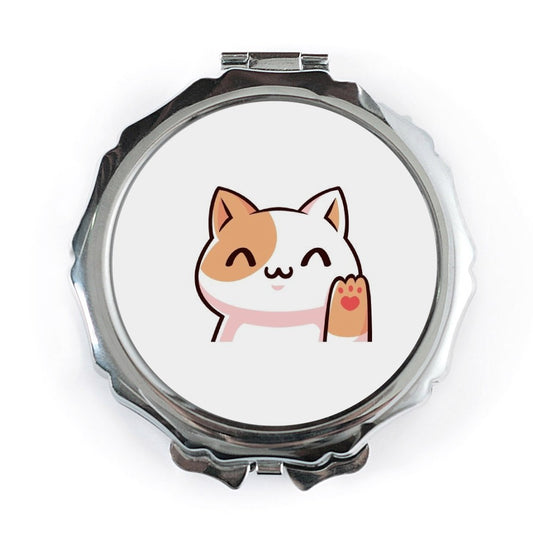 Cute Cat Pocket Mirror, Kawaii Cat Hand Mirror, Pet Lover Gift, Compact Mirror, Cat Design, Animal Pocket Mirror, Portable Mirror - Tawshia