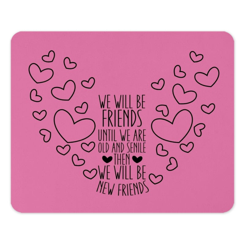Best Friends Forever Mouse Pad, Friendship Quote Mousepad, Cute Heart Mouse Pad, Friends Gift Idea, Desk Accessory - Tawshia