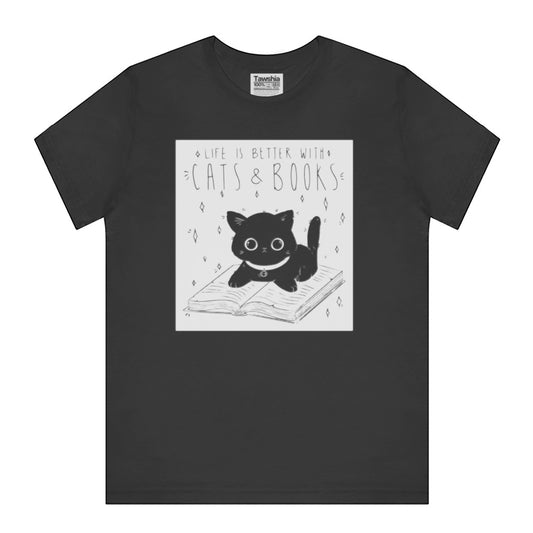 Life Is Better With Cats And Books Graphic Tee product type