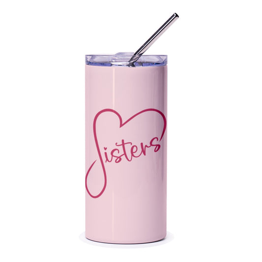 Sisters Heart Tumbler, Sister Gift Idea, Best Friend Tumbler, Sisterhood Gift, Soul Sisters Gift, Tumbler with Straw, Sister Love Tumbler - Tawshia