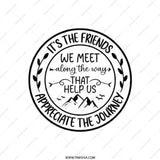 Friendship Pocket Mirror, Friends Along The Way, Journey Appreciation Gift, Best Friend Present, Travel Companion Mirror - Tawshia