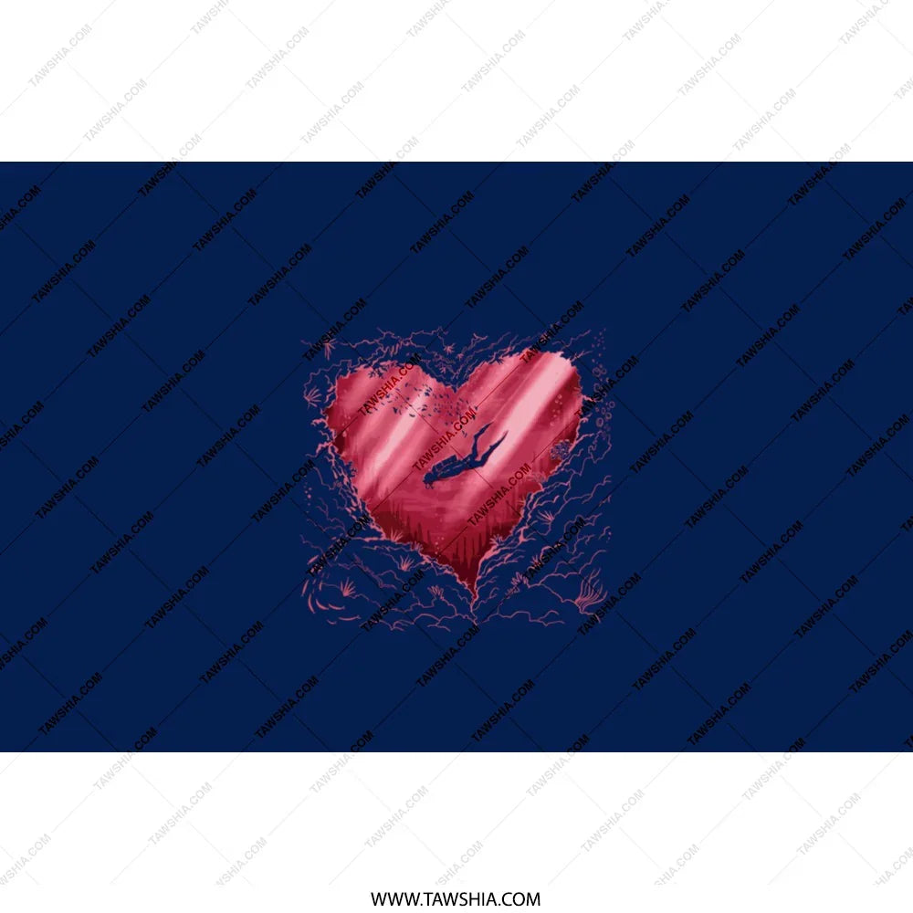 Heart Design with Whale Inside Artistic product type