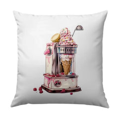 Ice Cream Machine Pillow, Fun Food Pillow, Dessert Lover Gift, Quirky Home Decor, Kitchen Decor Pillow, Sweet Treat Design Pillow - Tawshia