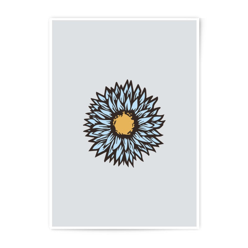 Floral Photographic Prints, Light Blue Flower Art, Daisy Print, Minimalist Decor, Flower Photography, Botanical Wall Art, Home Decor - Tawshia