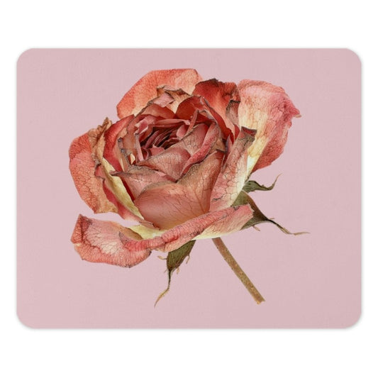 Vintage Rose Mouse Pad, Floral Computer Accessory, Botanical Desk Decor, Antique Pink Flower, Gift for Her, Elegant Office Supplies - Tawshia