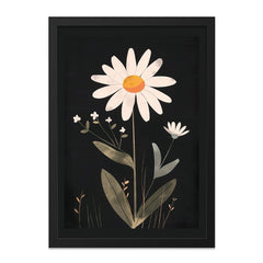Daisy Wall Art, Floral Home Decor, Botanical Print, Modern Flower Art, Minimalist Decor, White Daisy Artwork, Flower Wall Hanging - Tawshia