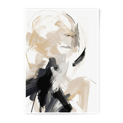 Abstract Woman Photographic Print, Neutral Tones Art, Modern Wall Decor, Brush Stroke Portrait, Contemporary Home Decor - Tawshia